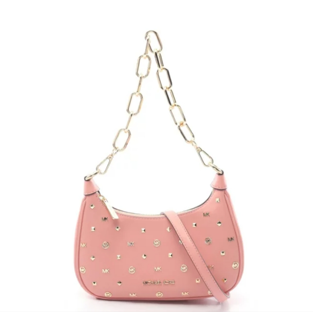 MICHAEL KORS CORA Zip Pochette Medium Handbag Faux Leather Pink 2WAY 35F3G4CU6Y - Picture 2 of 9